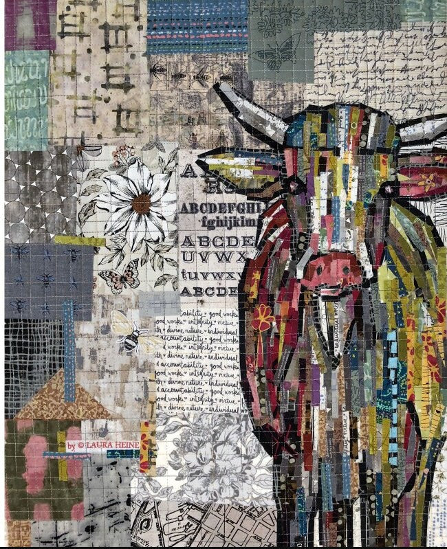 Teeny Tiny Collage Quilt Patterns by Laura Heine - Group #2 Fox Cow Truck