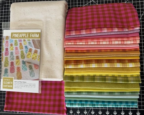 Pineapple Farm Quilt Kit by Elizabeth Hartman - Includes Pattern+Fabric to complete top. Approx size 60"x70" Free Shipping!