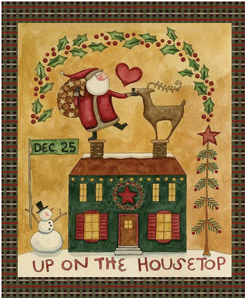 Up on the Housetop Christmas Quilt Kit from Riley Blake, designed by Teresa Kogut Approximately 51" x 58"