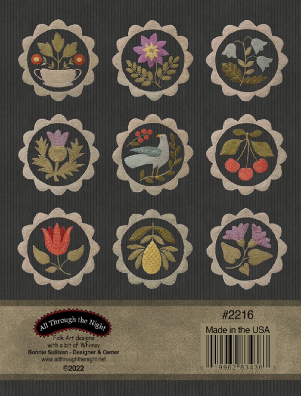 Buttermold Sampler by Bonnie Sullivan - Book for 30 designs inspired by antique butter molds.