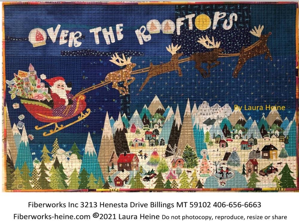 Over the Rooftops Christmas Pattern by Laura Heine - finished size approx 36" W x 25" L (pattern only)