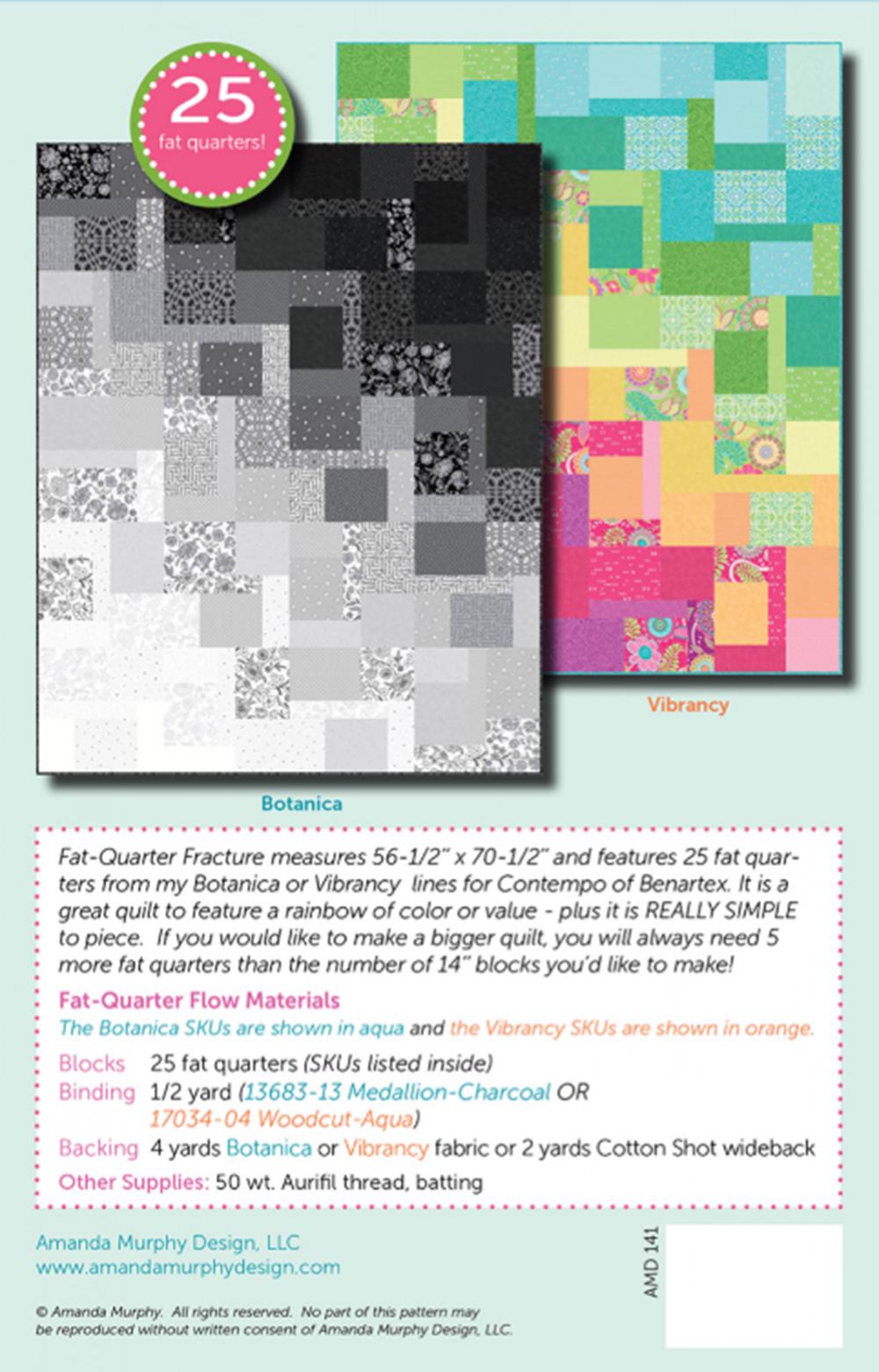 Fat-Quarter Flow Quilt Pattern by Amanda Murphy - 56-1/2" x 70-1/2" finished