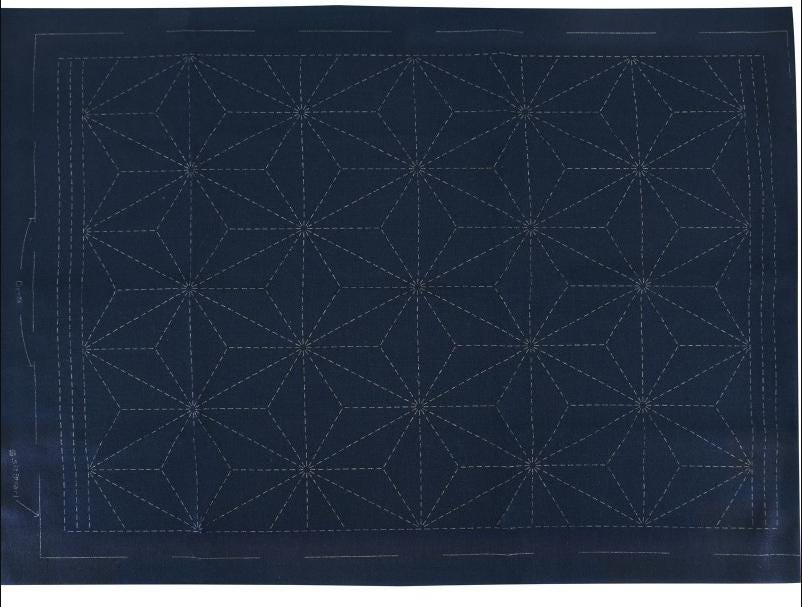 Olympus Sashiko Placemat - 12.5" x 18" Navy Blue