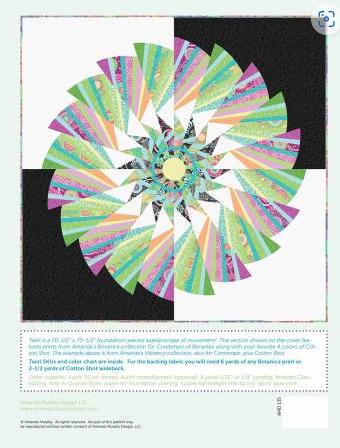 Twirl Quilt Pattern by Amanda Murphy - foundation pieces. Finished size approximately 70.5" w x 70.5" h