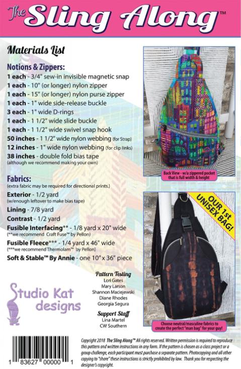 Sling Along Pattern by Studio Kat Designs - 12 x 8 x 5