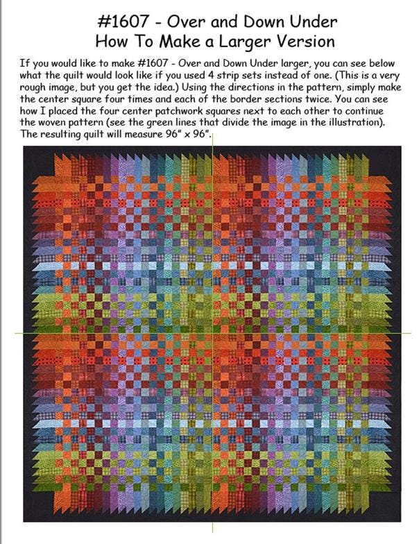 Over & Down Under Quilt Pattern by Bonnie Sullivan for All Through the Night - Precut Friendly 56" x 56" finished size
