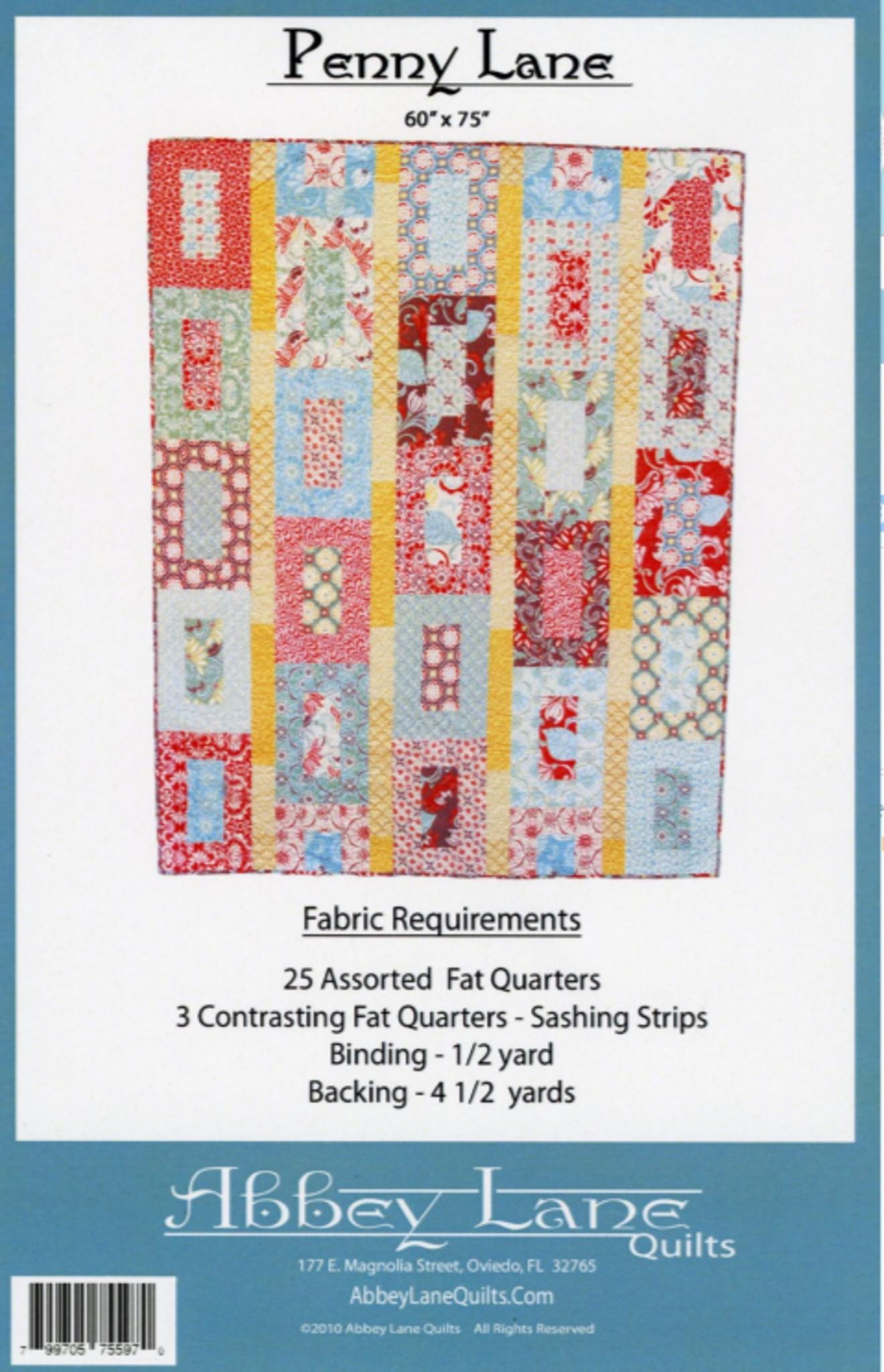 Penny Lane Quilt Pattern by Janice Liljenquist and Marcea Owen, From Abbey Lane Quilts - 60in x 75in