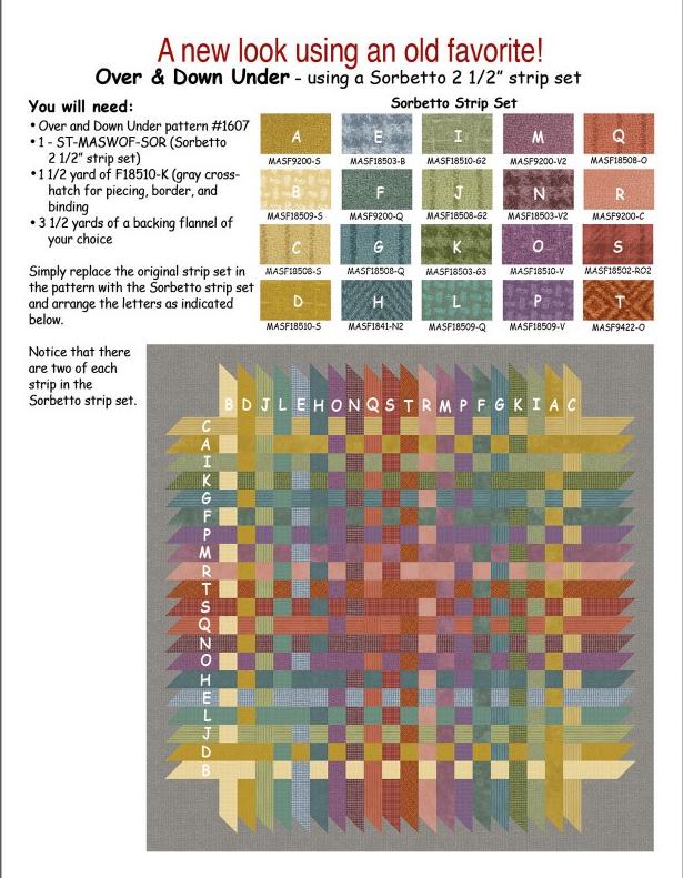 Over & Down Under Quilt Pattern by Bonnie Sullivan for All Through the Night - Precut Friendly 56" x 56" finished size