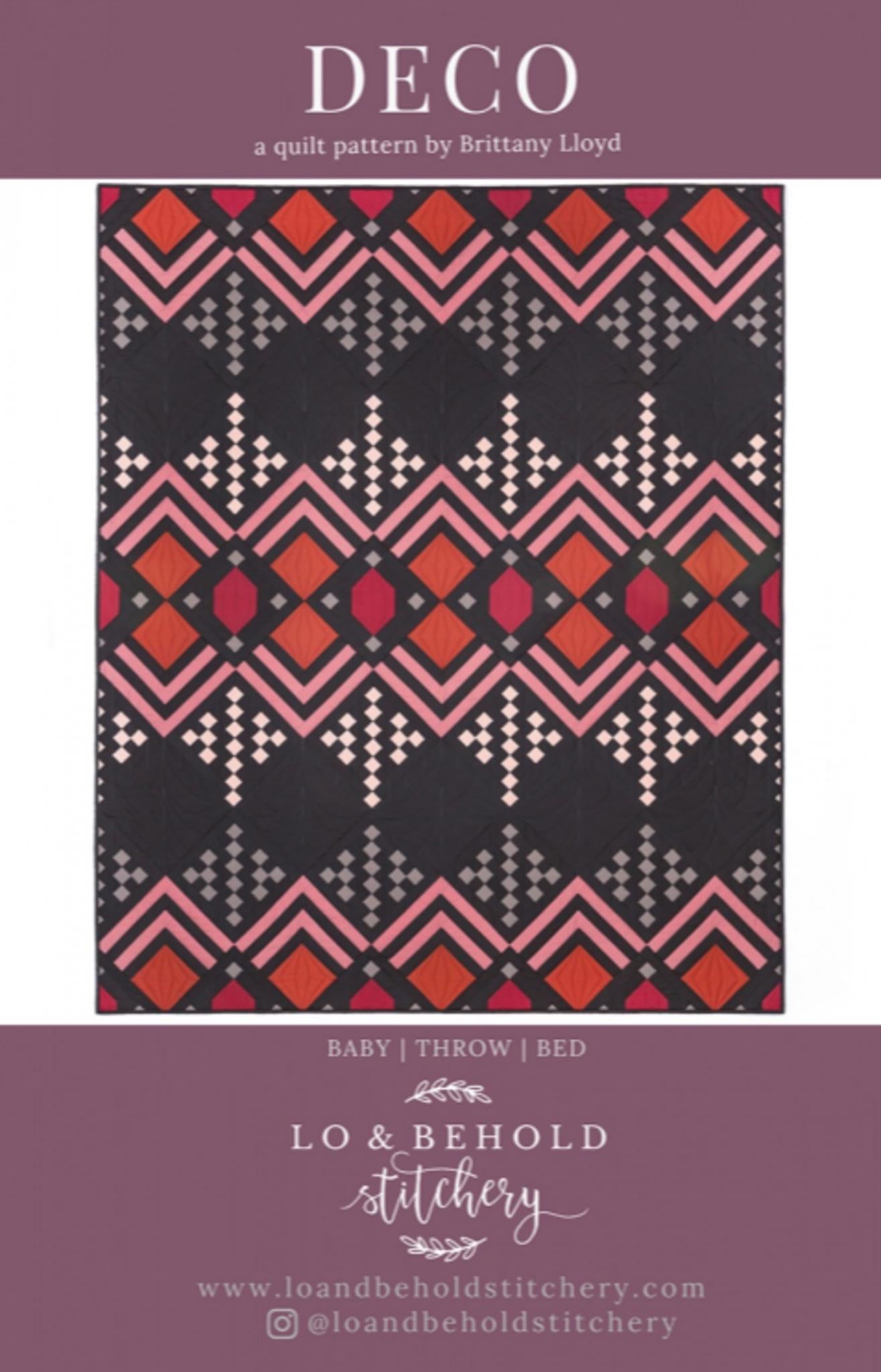 DECO Quilt Pattern by Brittany Lloyd from Lo & Behold Stitchery - 3 sizes