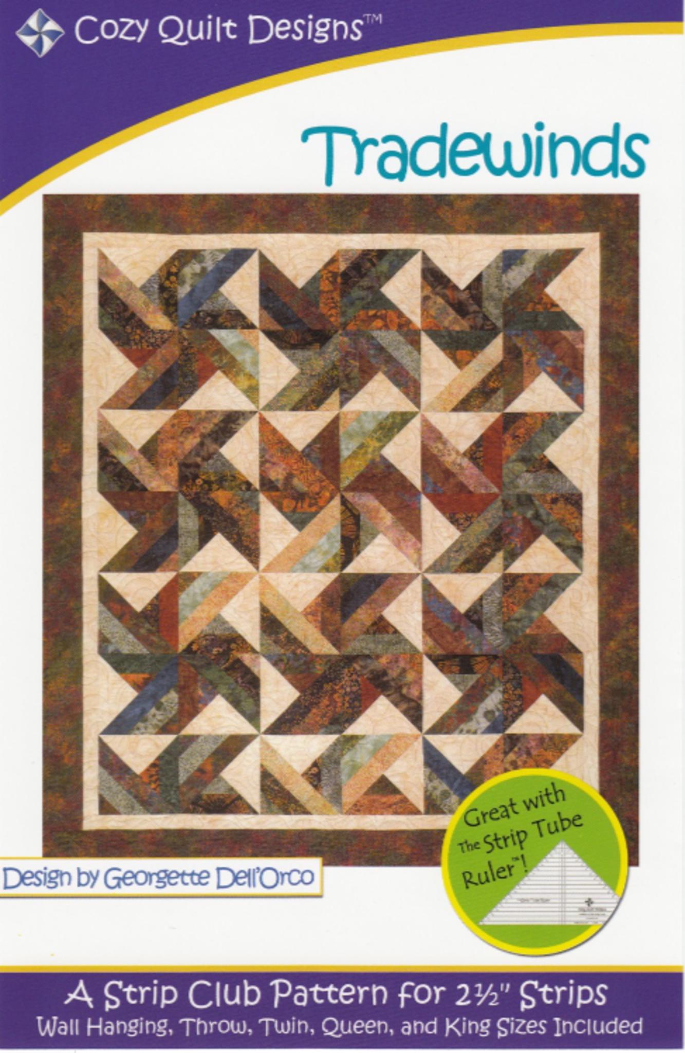 Tradewinds Quilt Pattern by Georgette Dell'Orco from Cozy Quilt Designs includes 5 sizes