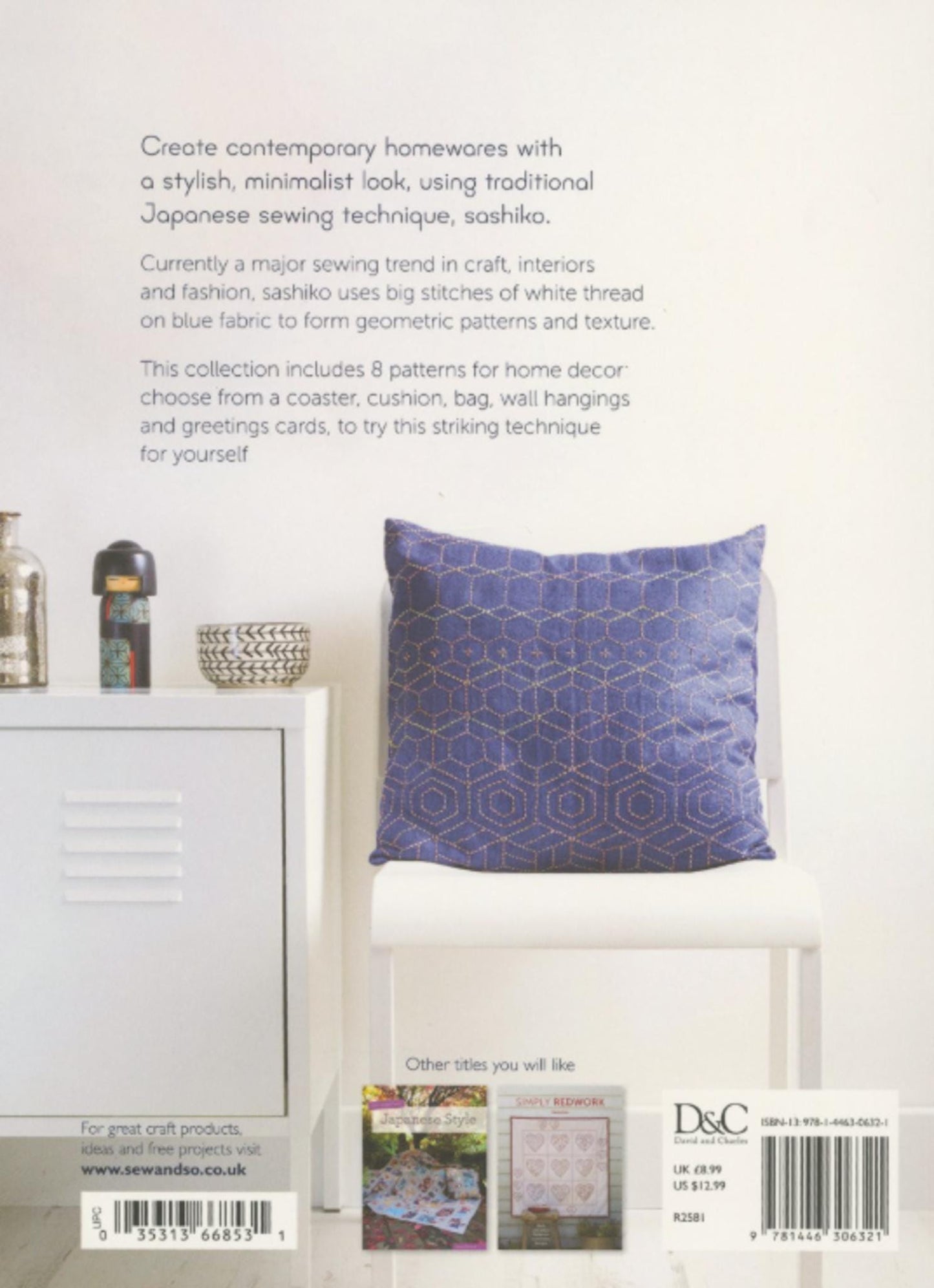 Simple Sashiko book by Susan Briscoe - 8 Sashiko Sewing Projects for the Modern Home