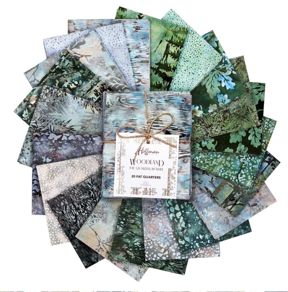 Woodland Batiks Fat Quarter Collection (Emerald) from McKenna Ryan Collection - 20 pieces/bundle - Free Shipping!