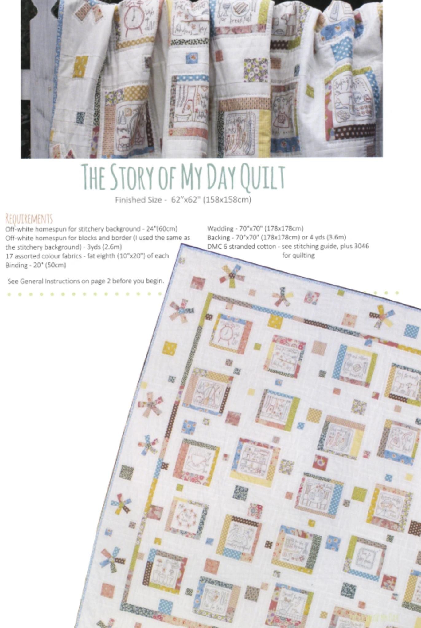 The Story of My Day Quilt Project and More by Anni Downs. for Hatched and Patched.