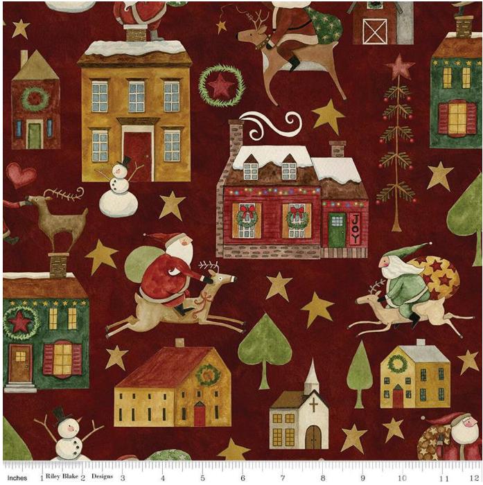 Up on the Housetop Christmas Quilt Kit from Riley Blake, designed by Teresa Kogut Approximately 51" x 58"