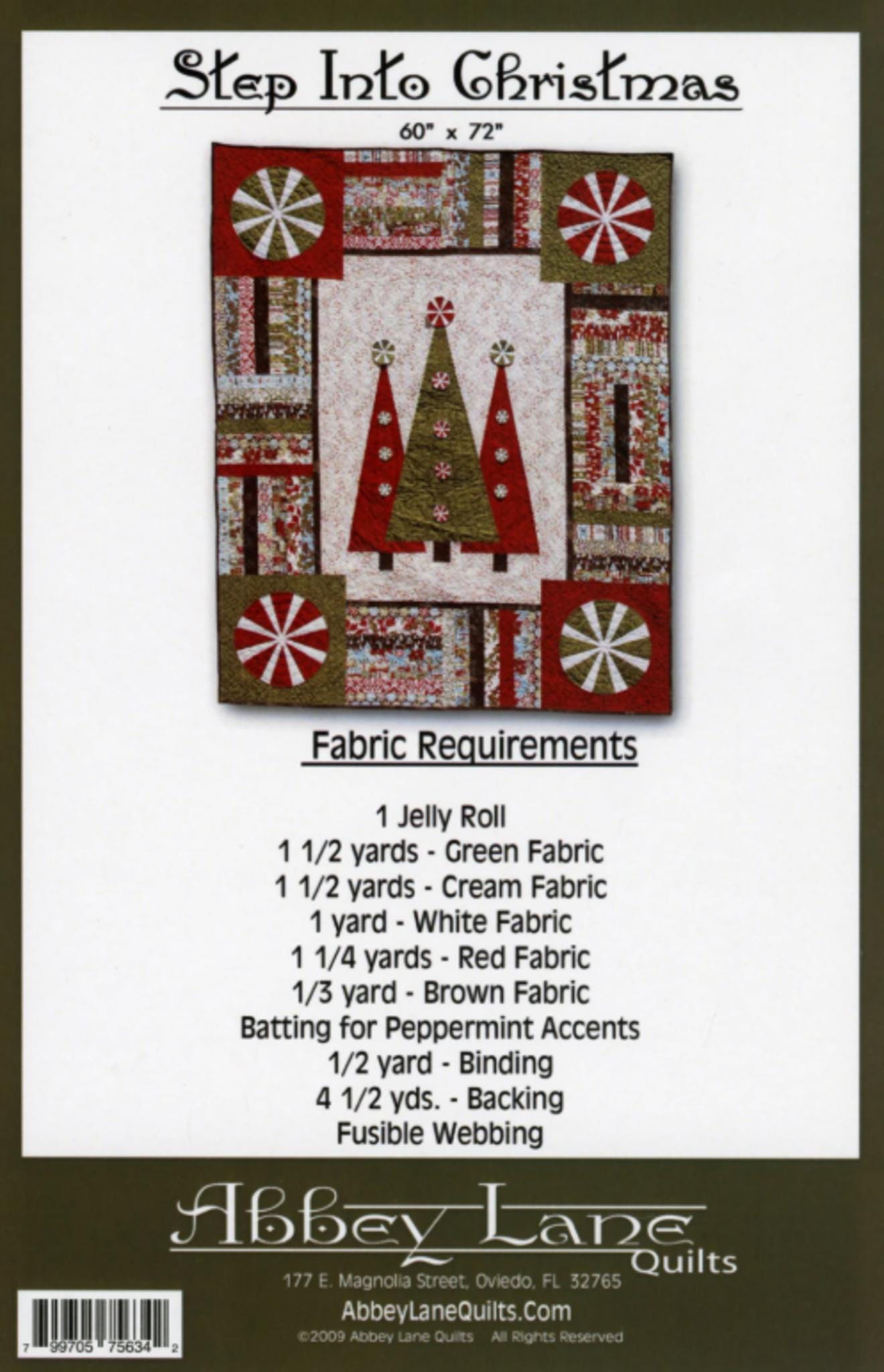 Step Into Christmas Quilt Pattern by Abbey Lane Quilts - 60" x 72", designed by Janice Liljenquist