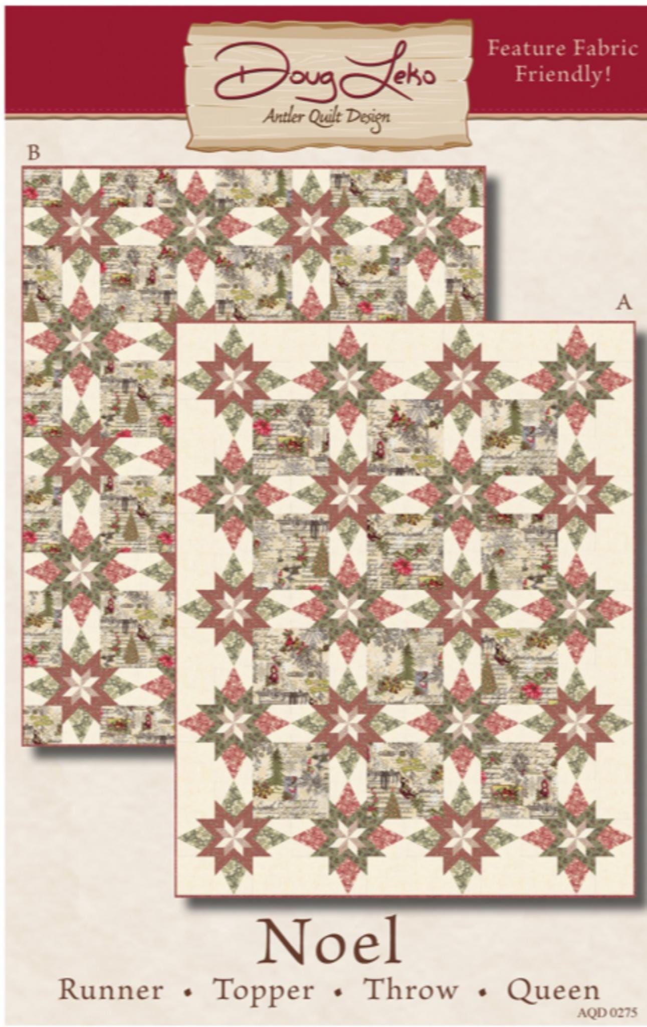 Noel Quilt Pattern by Doug Leko for Antler Quilt Design. Four sizes included in instructions.