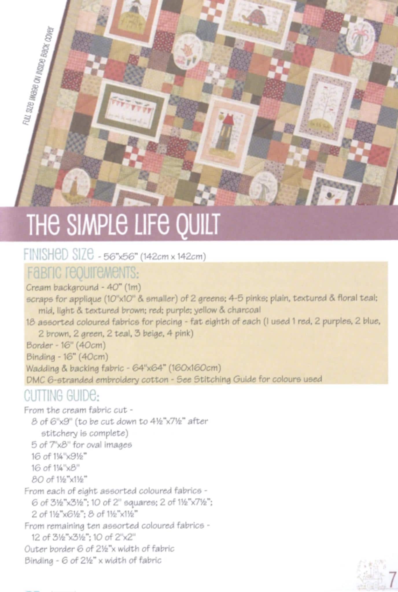 The Simple Life by Anni Downs for Hatched and Patched. Includes Quilt, bag, pencil case and more projects.