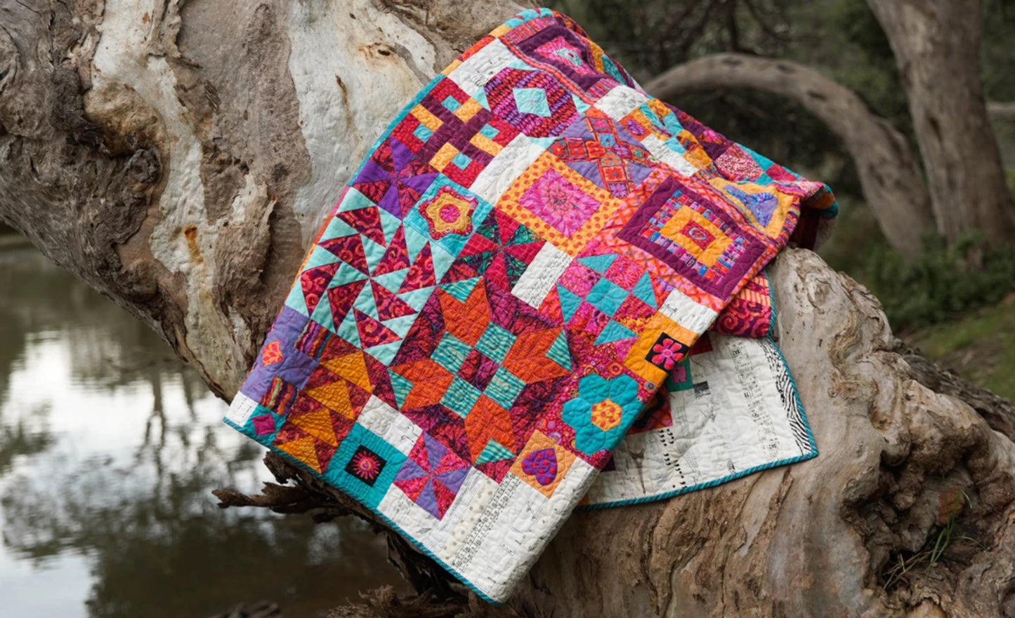 Boho Heart Pattern Booklet by Jen Kingwell Natalie Bird - Finished size 68" x 80"
