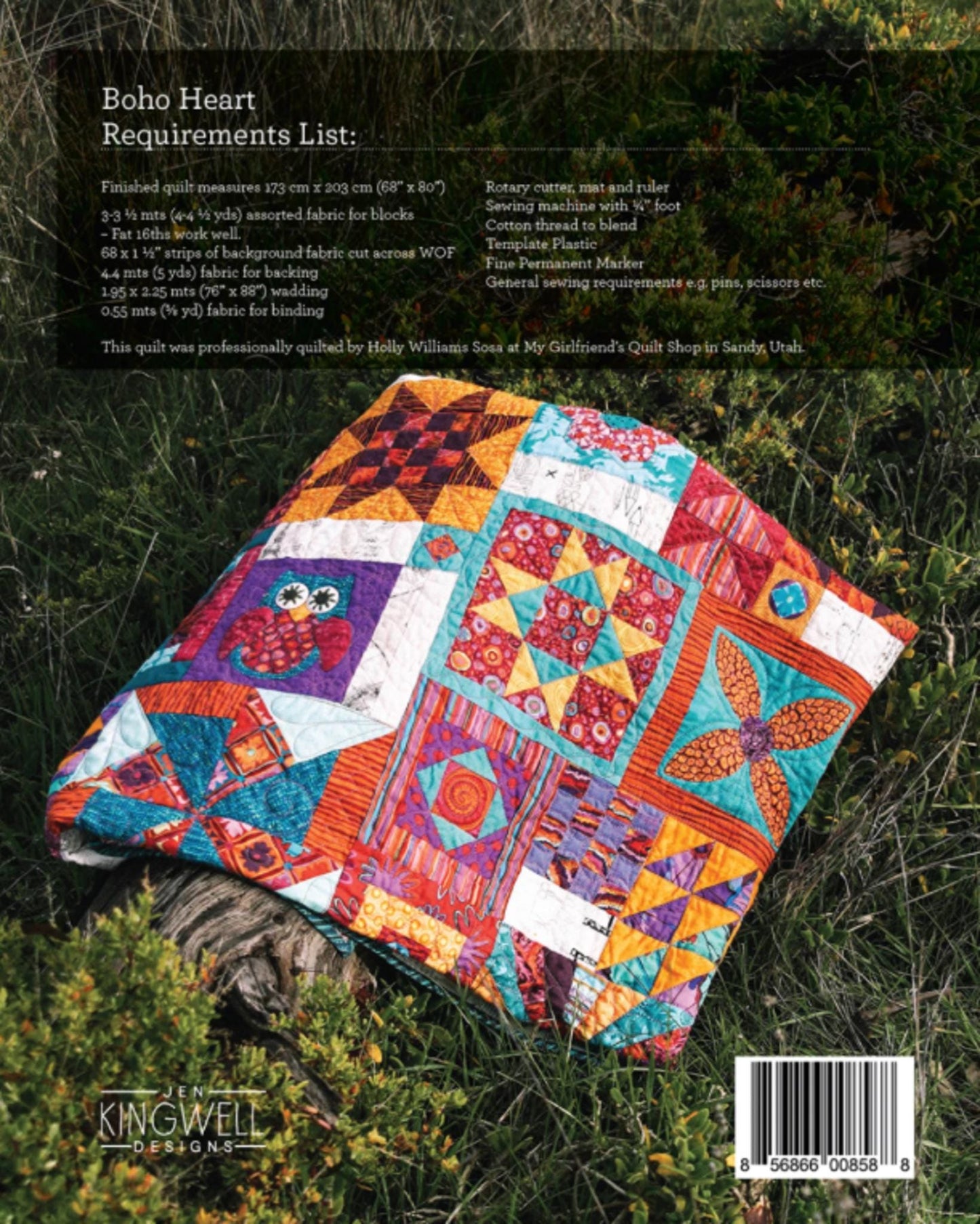 Boho Heart Pattern Booklet by Jen Kingwell Natalie Bird - Finished size 68" x 80"