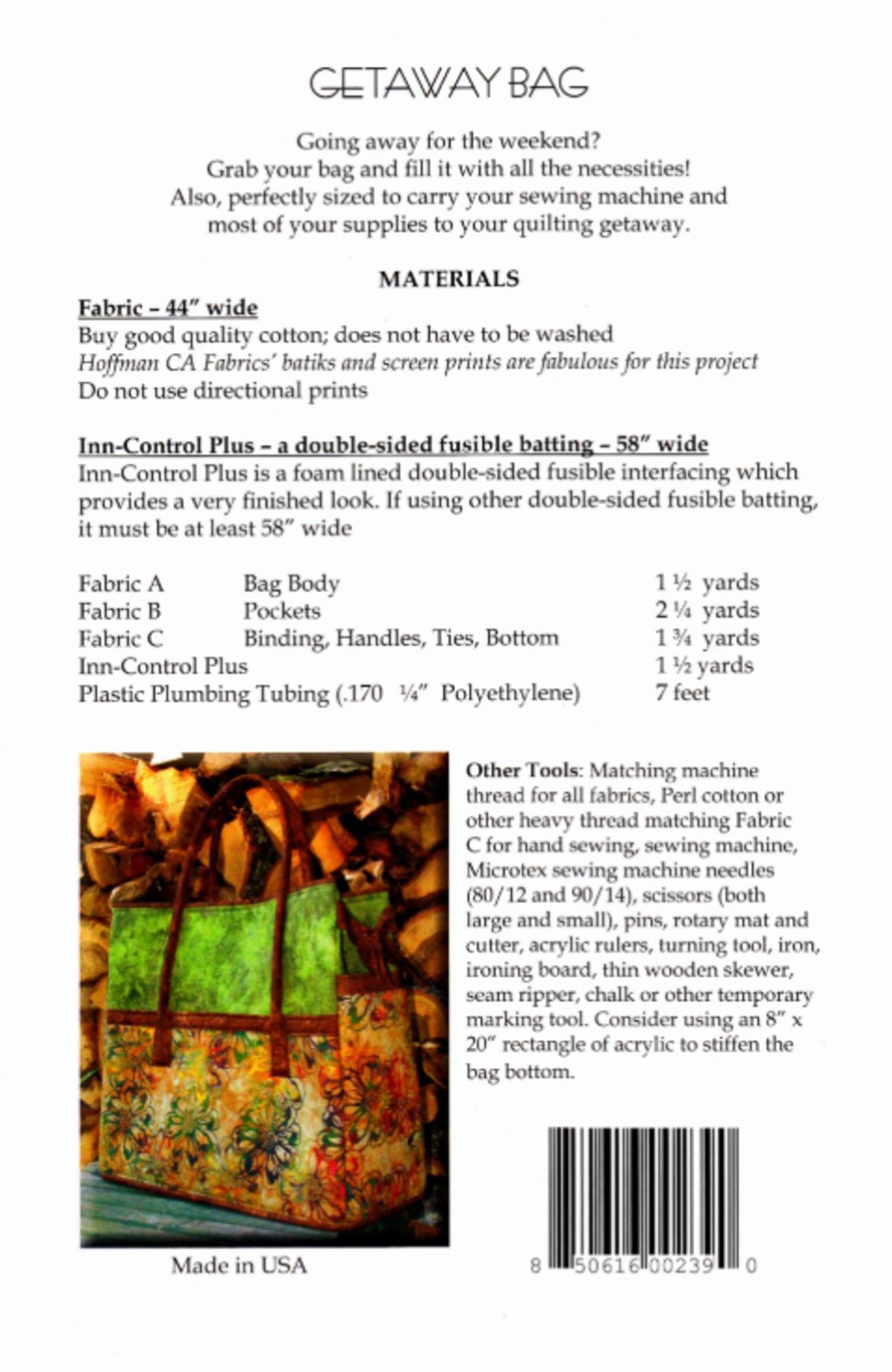 Getaway Bag Pattern by Aunties Two Patterns