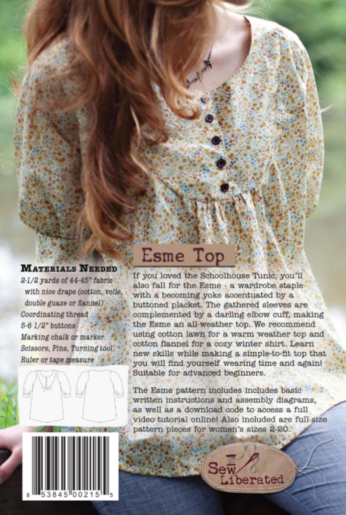 The Esme Top pattern from Sew Liberated - fabric not included
