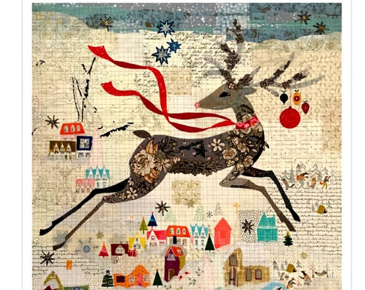 Peppermint Reindeer Collage Quilt Pattern