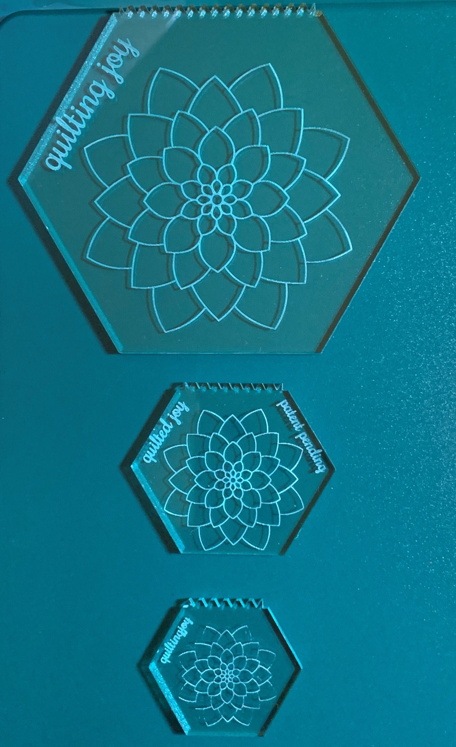 Introducing "Plexi-Hexi"! The Hexagon Template Tool for Grandmother's Flower Garden Quilts - Keeps your stitching even! EPP, GFG