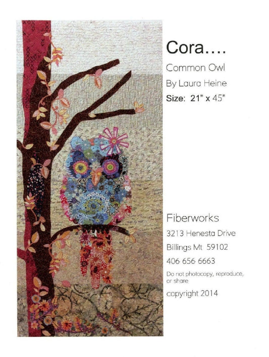 Cora Common Owl Collage Quilt Pattern by Laura Heine - Finished size approximately 21" w x 45" h