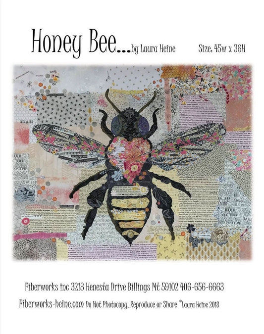 Honey Bee Quilt Pattern by Laura Heine - Finished size approximately 45" w x 36" h