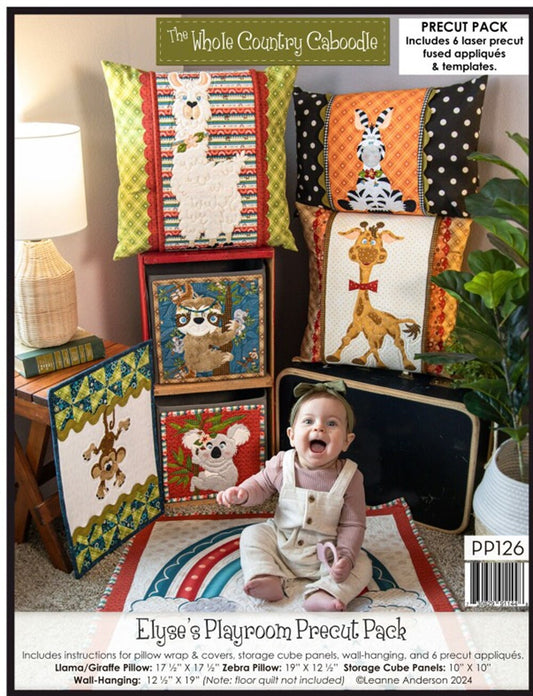 The Whole Country Caboodle-Elyse's Playroom Pattern by Leanne Anderson. Pillow wraps,storage cube panels, wall-hanging, 6 applique patterns.
