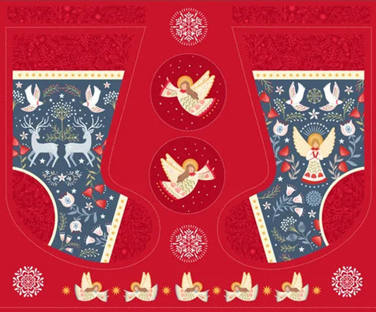 Peace & Joy Christmas Stocking Panel - beautiful large stocking!