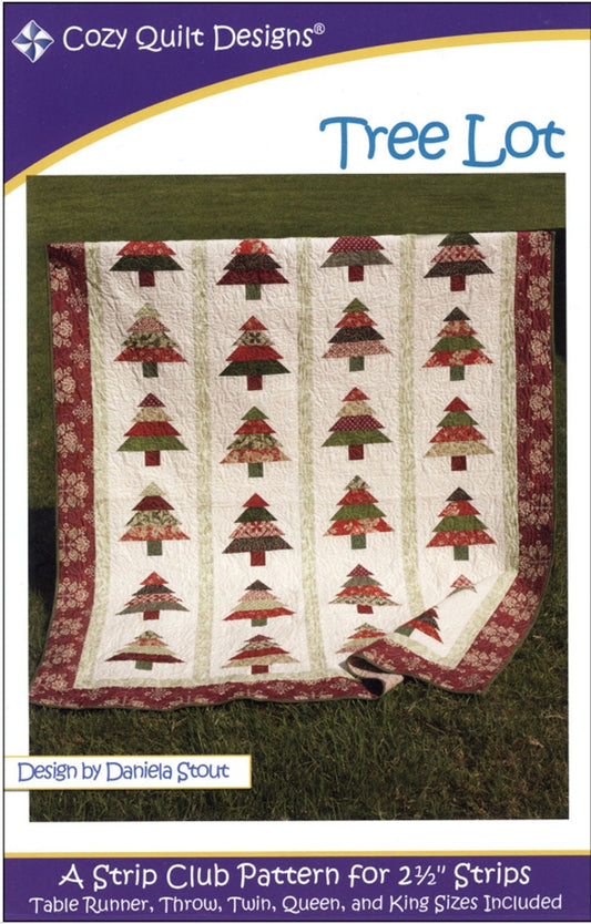 Tree Lot Quilt Pattern by Designer Daniela Stout - A Strip Club Pattern for 2-1/2" strips. Patterns includes 5 sizes.
