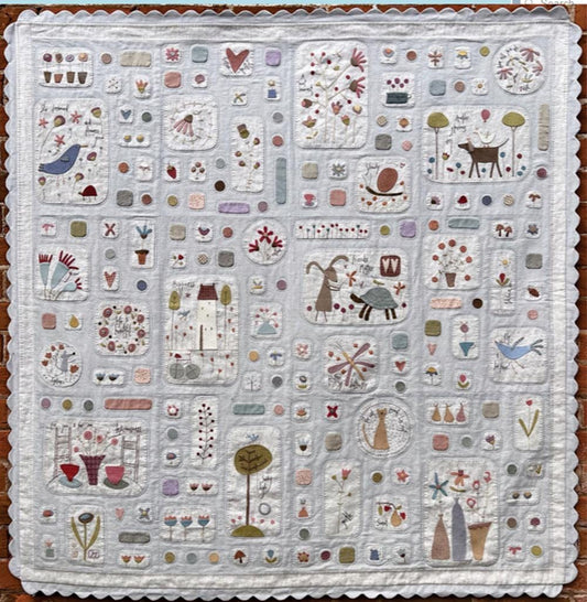 A Day in HappyLand Quilt Pattern BOM by Anni Downs - finished size 55" x 56". for Hatched and Patched. Shipping Included.