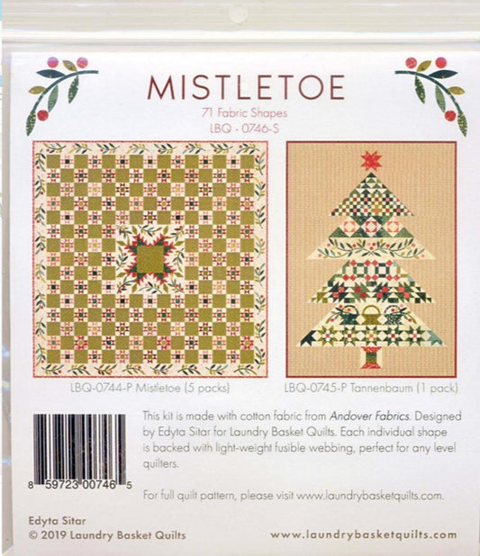 Mistletoe applique kit - from Laundry Basket Quilts by Edyta Sitar