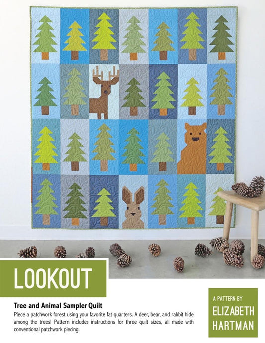 Lookout Quilt Pattern by Elizabeth Hartman - Three quilt sizes included: Baby 40"x45", Lap 56 "x 60", Picnic 72"x75" - No Fabric Included