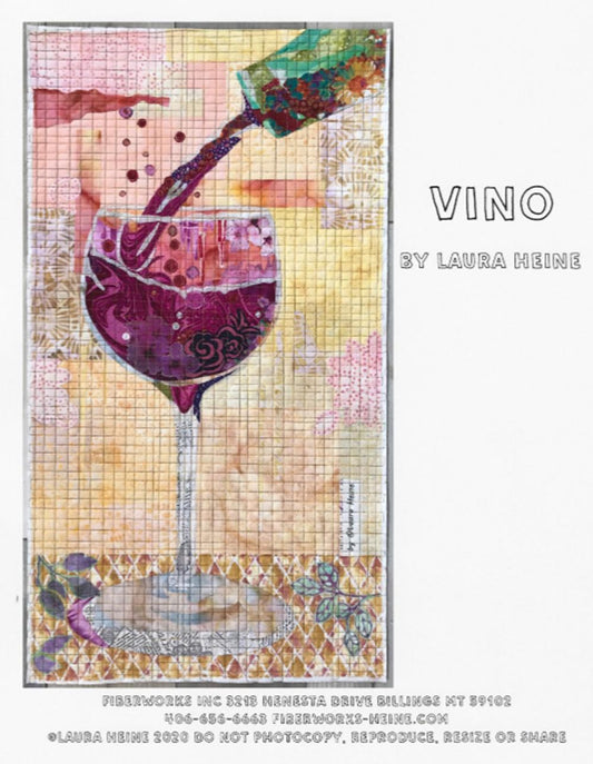 Vino Collage Quilt Pattern by Laura Heine - Finished size approximately 18" x 24" - Pattern Only
