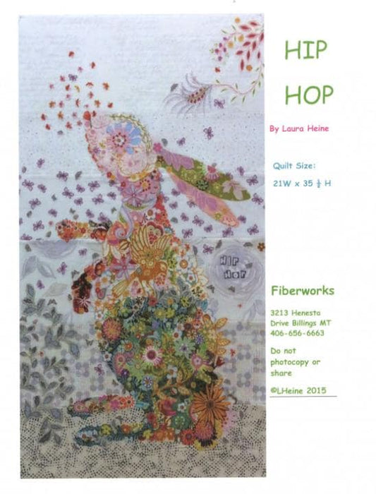 Hip Hop Collage Quilt Pattern by Laura Heine Bunny Quilt - Finished size approximately 22" w x 35" h