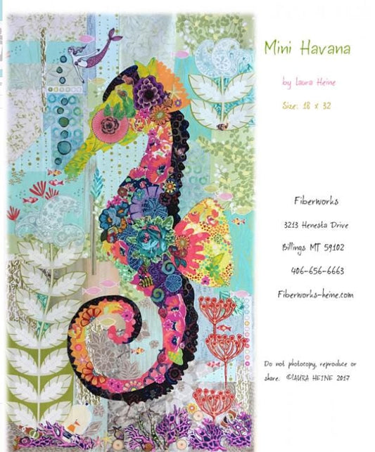 Mini Havana Seahorse Collage Quilt Patterns by Laura Heine -finished size 18" x 32"