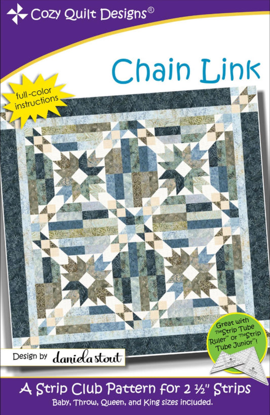 Chain Link Quilt Pattern Designed by Daniela Stout for Cozy Quilt Designs - Four sized included
