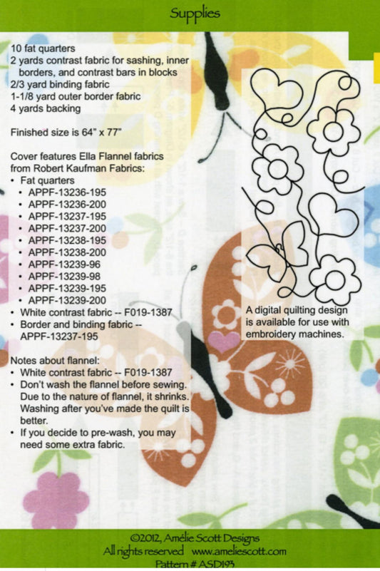 Bundle of 10 Quilt Pattern by Christine Conner for Amelie Scott Designs - fat quarter friendly, 64" x 77"