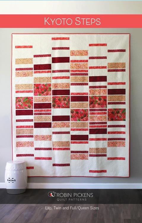 Kyoto Steps Quilt Pattern by Robin Pickens. Three Sizes included in Pattern options.