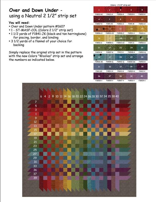 Over & Down Under Quilt Pattern by Bonnie Sullivan for All Through the Night - Precut Friendly 56" x 56" finished size