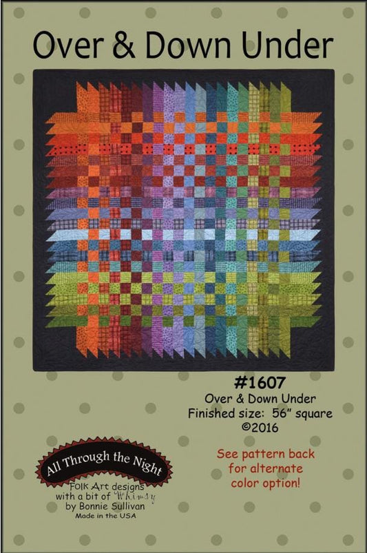 Over & Down Under Quilt Pattern by Bonnie Sullivan for All Through the Night - Precut Friendly 56" x 56" finished size