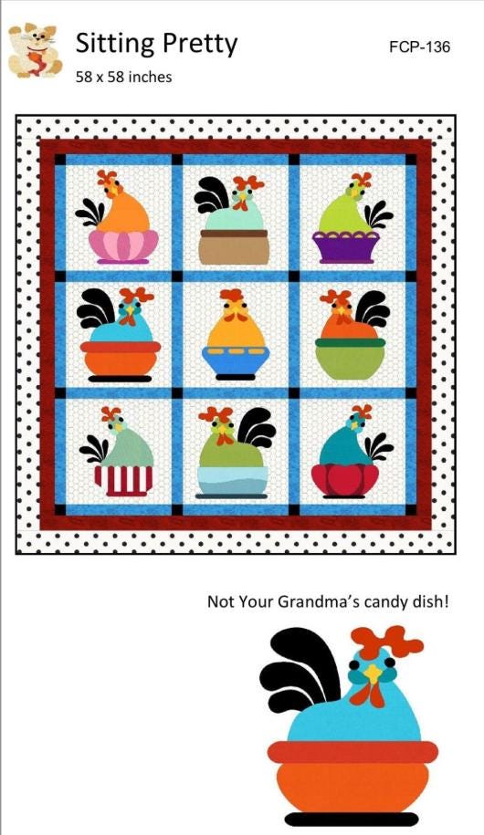 Sitting Pretty Quilt Pattern by Sindy Rodenmayer- Finished size 58" x 58". Precut Friendly!