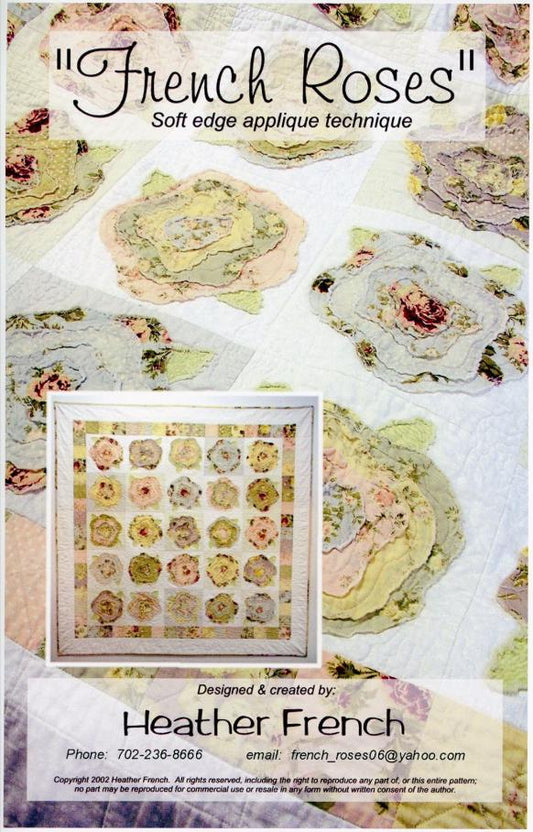 French Roses Quilt Pattern by Heather French - Finished size 57" x 57"