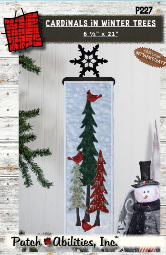 Cardinals in Winter Trees Quilt Pattern by Julie Wurzer for Patch Abilities - 6.5" x 22"