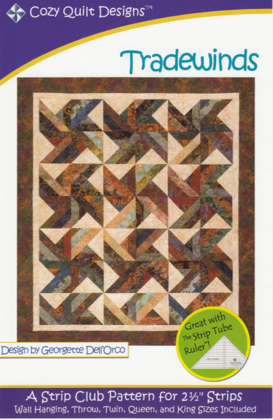 Tradewinds Quilt Pattern by Georgette Dell'Orco from Cozy Quilt Designs includes 5 sizes