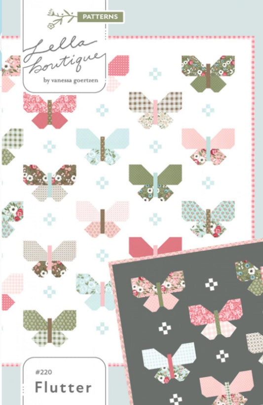 Flutter Quilt Pattern by Lella Boutique - approx 76.5" x 83.5" finished size