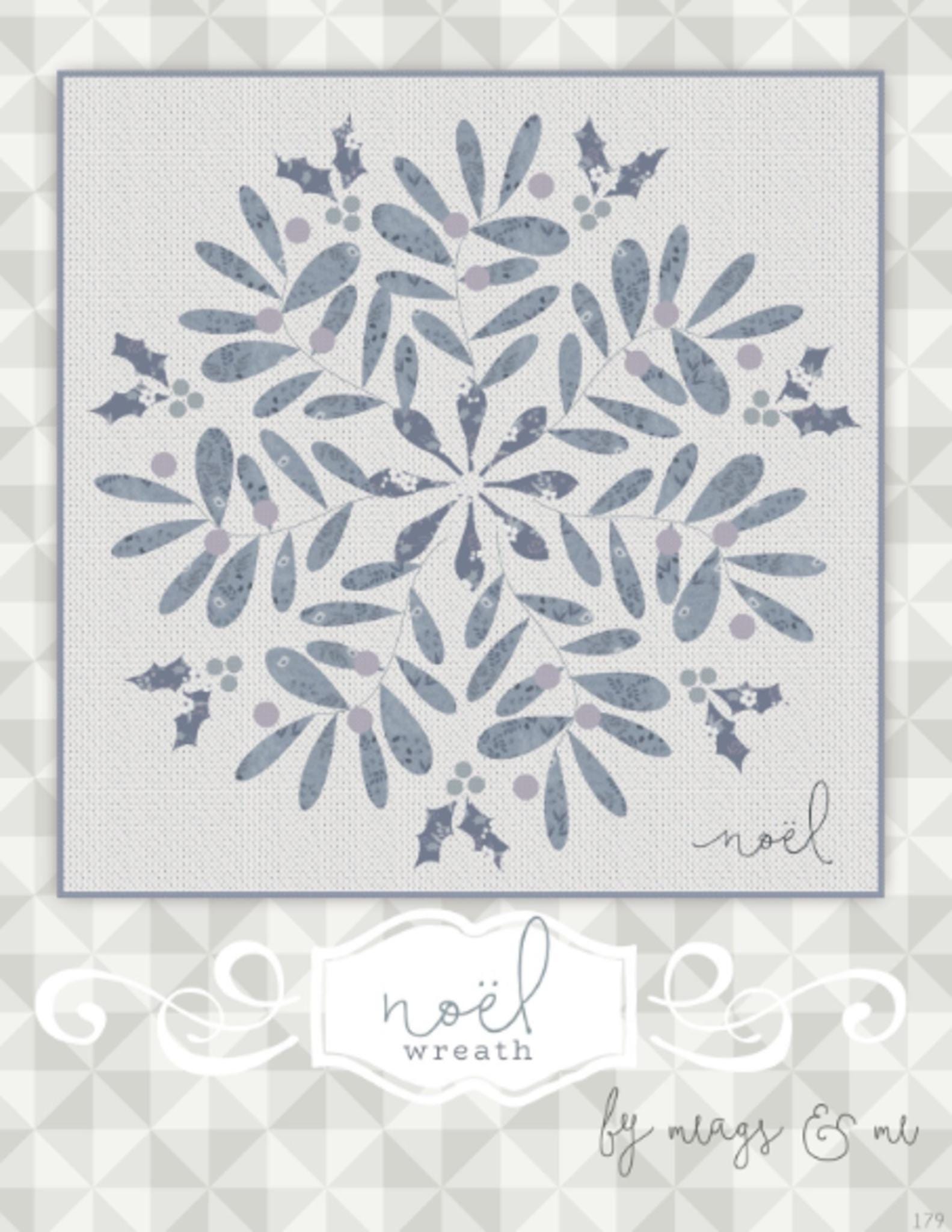 Noel Wreath Quilt Pattern by meags & me. Finished size approximately 65" x 65"