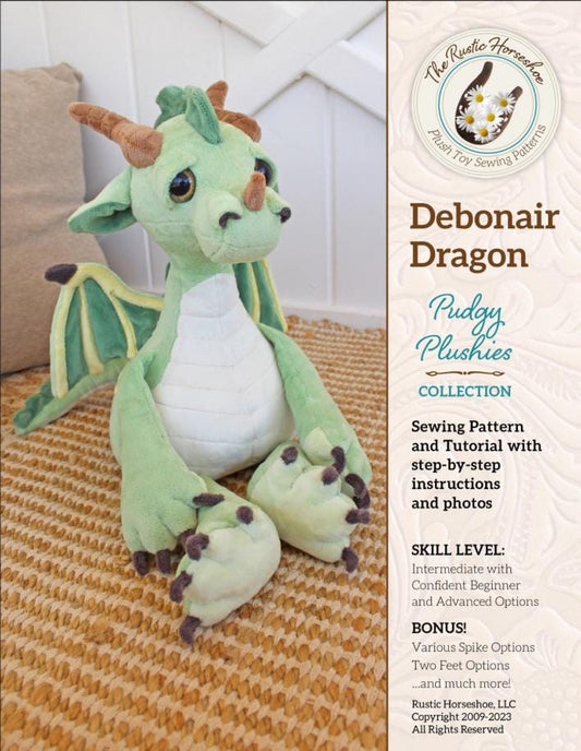 Debonair Dragon Toy Pattern from Rustic Horseshoe - 20" x 20"